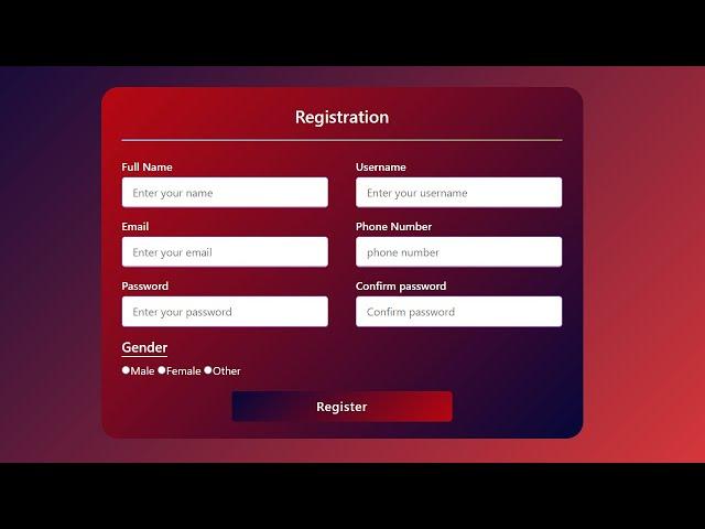 How To Create Responsive Registration Form in HTML & CSS