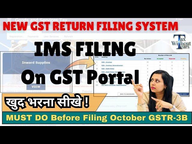 Watch LIVE - How IMS Dashboard Works & Filing October 2024 GSTR 3B On New Gst Portal!