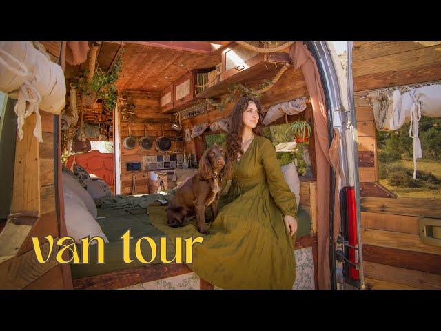 VAN TOUR | Cosy Hobbit House on Wheels | Rustic Conversion for Full-Time Van Life