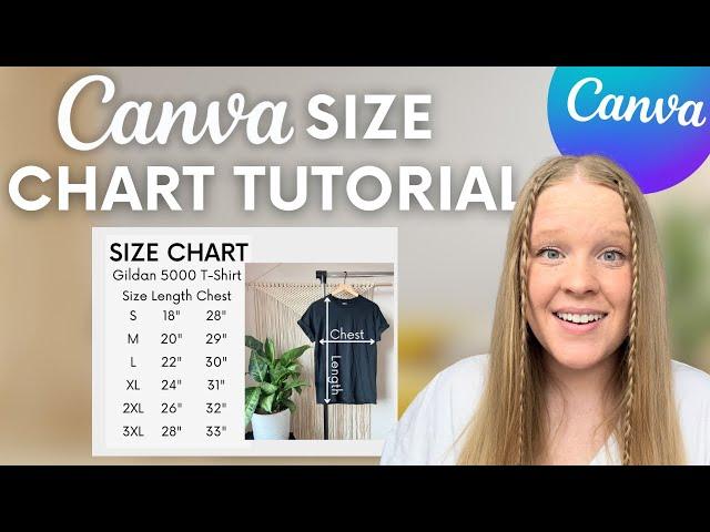 Size chart tutorial on Canva!! Creating digital downloads to sell on etsy, Selling on etsy