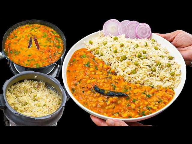 ढ़ाबा जैसा चना दाल तड़का और जीरा मटर पुलाव | Chana Dal Tadka And Jeera Rice |Dal rice Recipe by Kabita