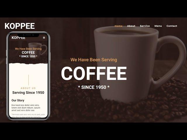 How To Make A Responsive Coffee Shop Website Design Using HTML CSS  JavaScript | Mobile First Design