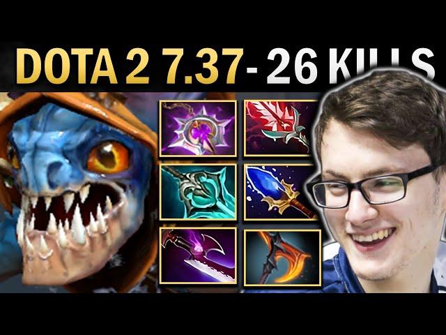 Slark Gameplay Miracle with 26 Kills and 1000 GPM - Dota 7.37