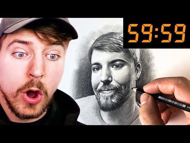 Drawing MrBeast in 60 Minutes