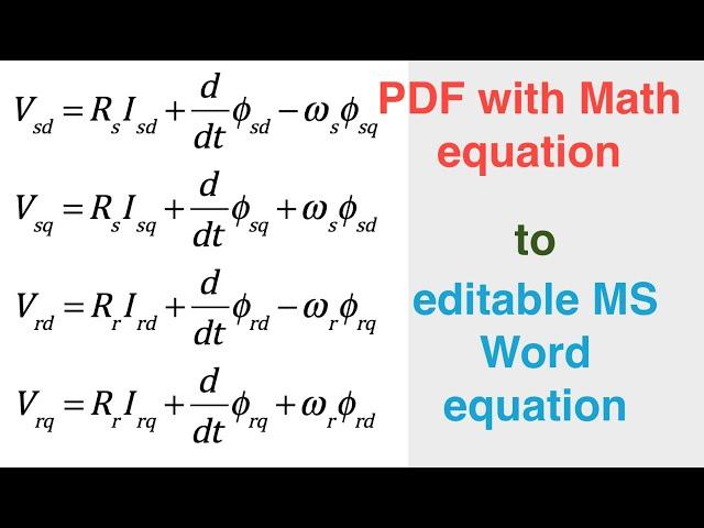How to convert PDF with maths equations to editable MS Word equations (Maths formulas to Word)