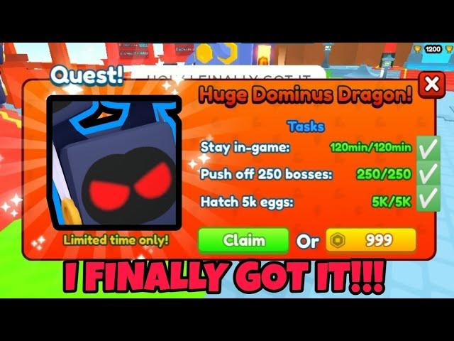 I FINALLY GOT THE HUGE DOMINUS DRAGON! | Push Simulator