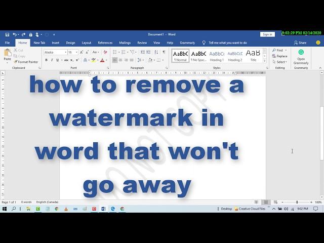 how to remove a watermark in word that won't go away