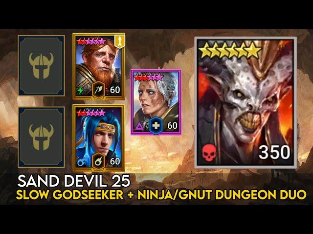 Sand Devil 25 Slow Godseeker Aniri & Ninja/Gnut Dungeon Duo | Raid Shadow Legends Guide