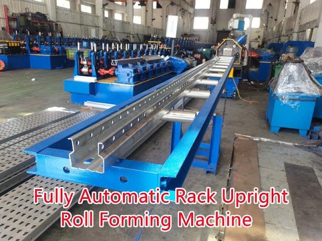 Fully Automatic Rack Upright Roll Forming Machine Video