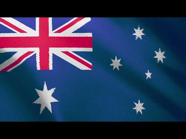 Australia Flag Waving Animation / 2- min loop / free 4k stock footage