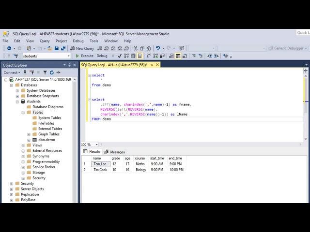 SQL Split First, Last Name - Get string before character