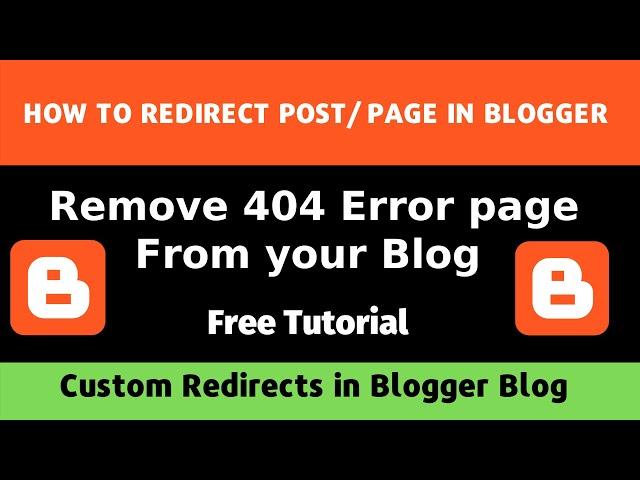 How to redirect 404 error page to another page  in blogger