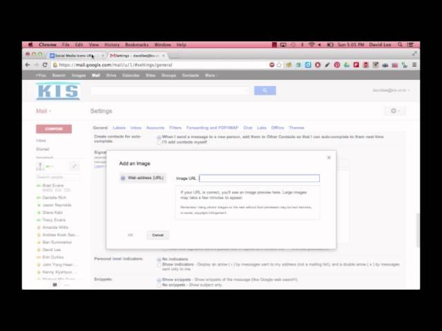 Inserting Social Media Icons in Your Gmail Signature