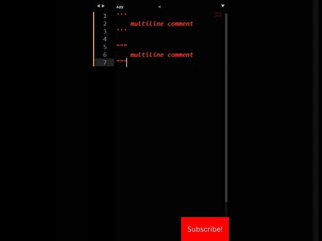 Multiline Comment In Python