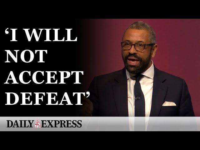 James Cleverly says he will not accept defeat in leadership speech