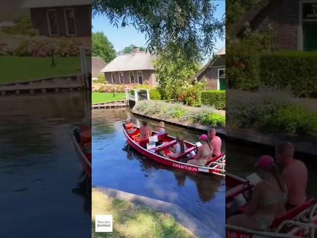 The roads are Water in #Giethoorn #Netherlands. 1.5 hours from #Amsterdam. #WonderJourneys