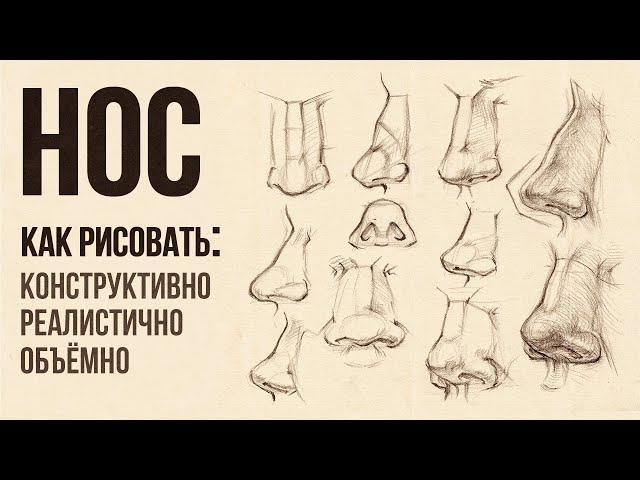 «КАК НАРИСОВАТЬ НОС?» Практический видео-урок от Евгении Банник | Онлайн-школа Akademika