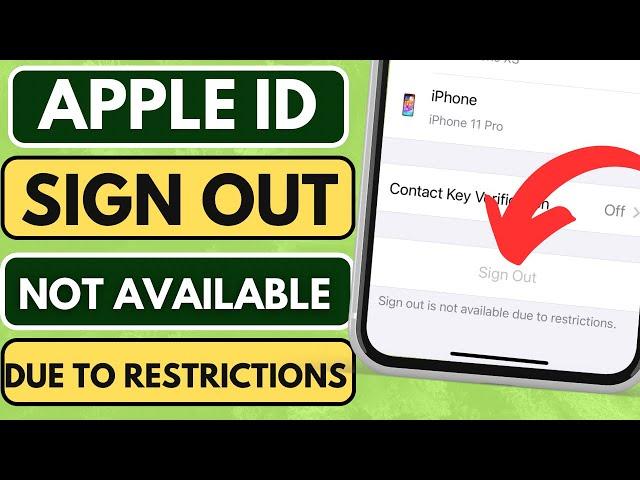 Apple Id Sign out is not available due to restrictions on iPhone || iOS 18