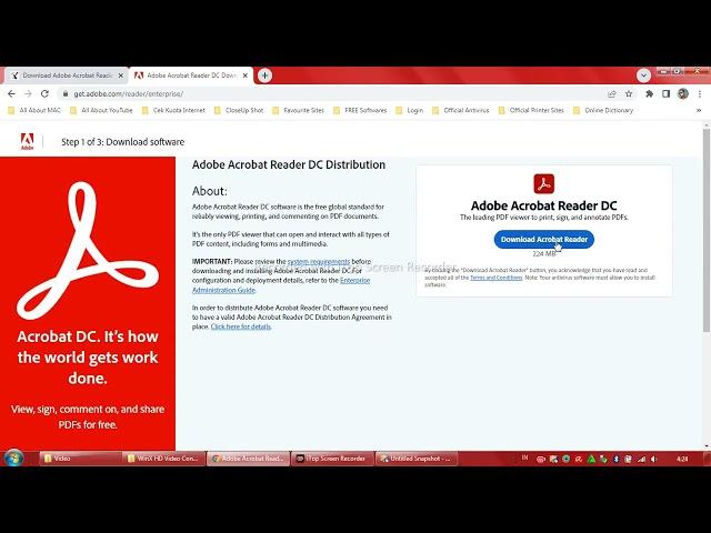 Cara download Adobe Acrobat Reader DC offline installer versi terbaru untuk Windows, Mac, Android.