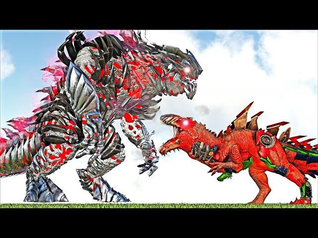 HYBRID CYBER MACROCERCODRACO BOSS VS TEK GOJIRAN BOSS (ARK SURVIVAL EVOLVED BATTLE)