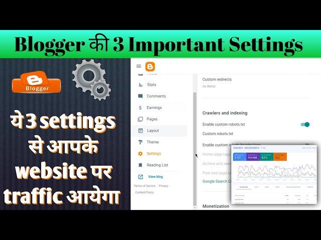 Blogger SEO Settings 2024 | 3 Important Settings For Blog Rank On Google | #blogger #seo #website