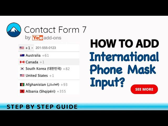 How To Add International Phone Mask Input for Contact Form 7?