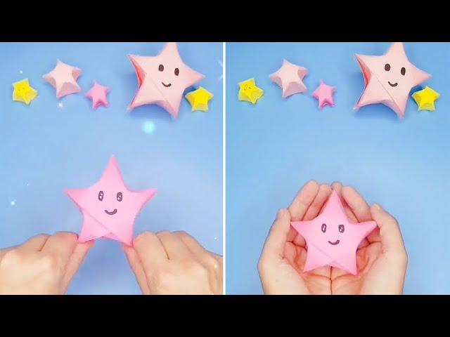 Origami Lucky Star ⭐️⭐️ How to make a 3D paper star | DIY Paper Craft Ideas