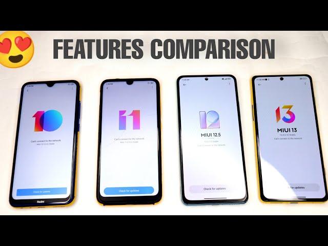  MIUI MEGA FEATURES COMPARISON - MIUI 10 VS MIUI 11 VS MIUI 12 VS MIUI 13