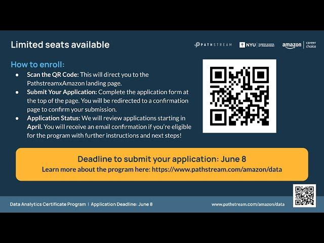 NYU Tandon Data Analytics Certificate 2024 in partnership with Amazon and Pathstream