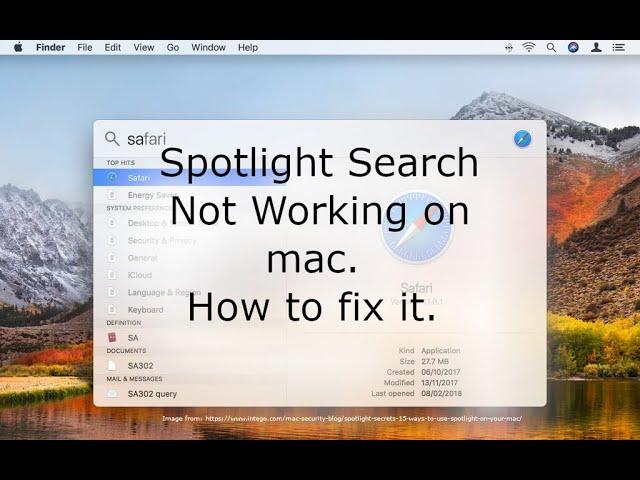 How to fix Spotlight Search on Mac