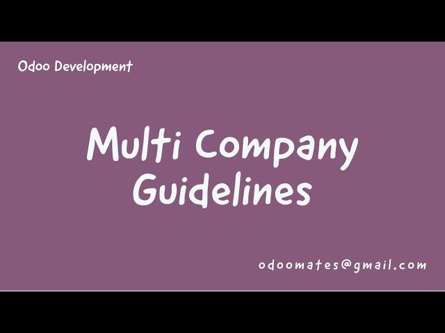 Multi Company Guidelines In Odoo - Working With Multi Company in Odoo