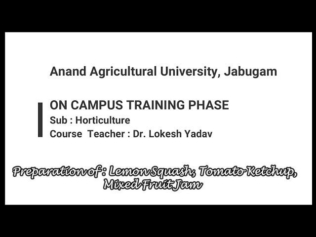 College Of Agriculture Jabugam, Anand University. Horticulture Department Lab Work Last Semester.