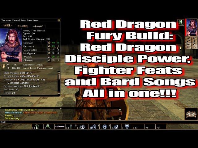 Neverwinter Nights Red Dragon Fury Build Red (Dragon Disciple Fighter and Bard)