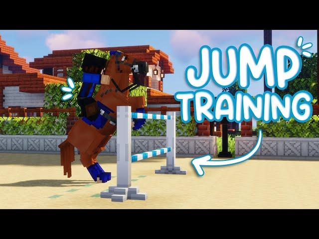 Jump Training My Horses! *ALMOST FELL* || SWEM Minecraft Equestrian