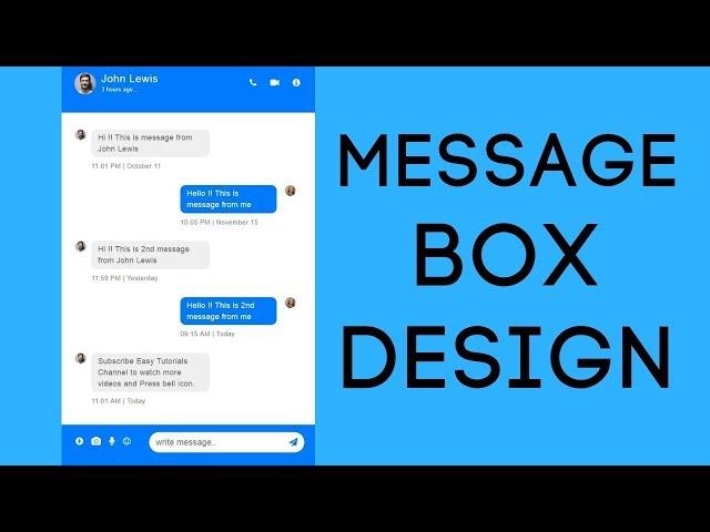 How To Make Message Box Using HTML And CSS | Messenger Design In HTML CSS