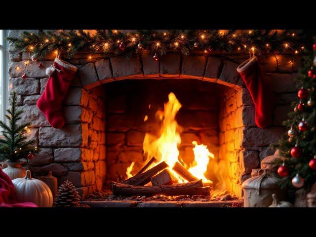  Crackling Fireplace & Classic Holiday Music  | Best Christmas Songs 2024 