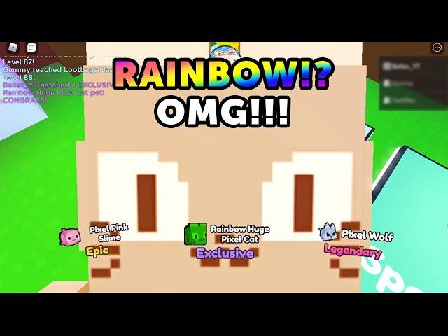 Hatching A RAINBOW HUGE PIXEL CAT with x6 Luck Event Pet Sim X (Roblox)