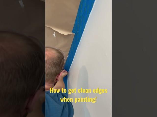 Caulking the edges of your tape when painting can help you get clean lines! #painting #howto