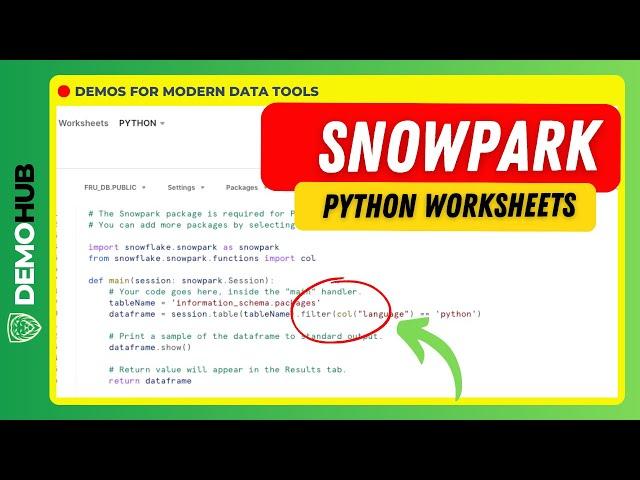 Snowpark Python Worksheets // Overview Of Python Worksheets for Data Manipulation & Transformations