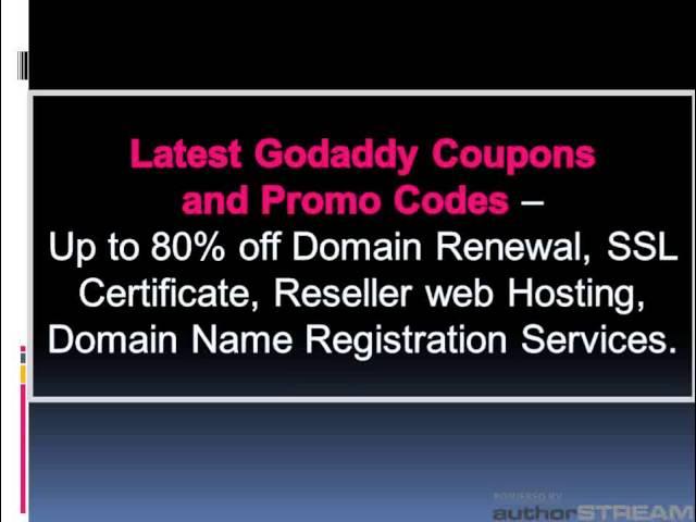 Godaddy coupons | Godaddy promo codes