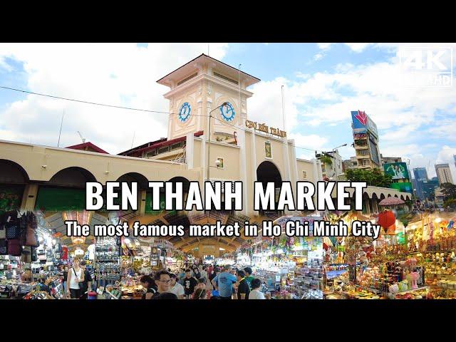 Walking in Ben Thanh Market - The most FAMOUS Market in Downtown Ho Chi Minh City | Vietnam [4K UHD]
