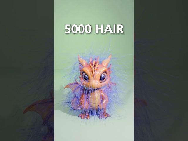 Dragon Hair particles 100 to 20k hair #art #blender3dmodeling #blender3danimation #shorts #hair