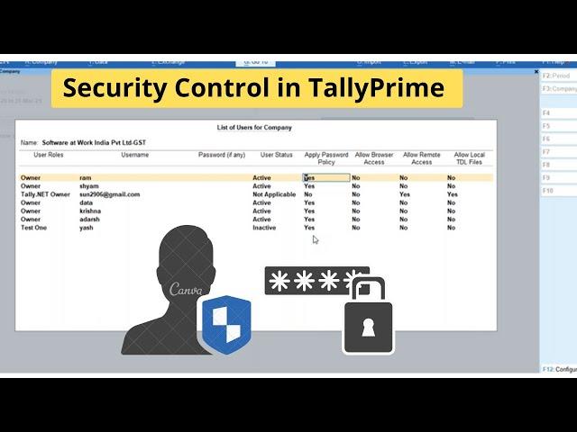 Security control in TallyPrime | User Management, Passwords & more