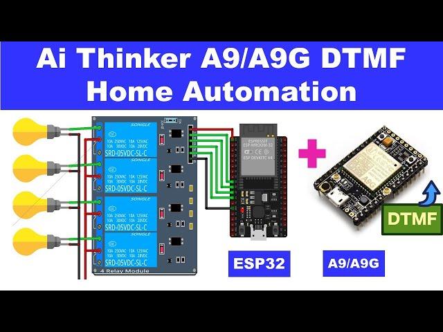 Ai thinker A9/A9G DTMF Home Automation || ai-thinker a9 gprs + gsm development board || Arduino UNO