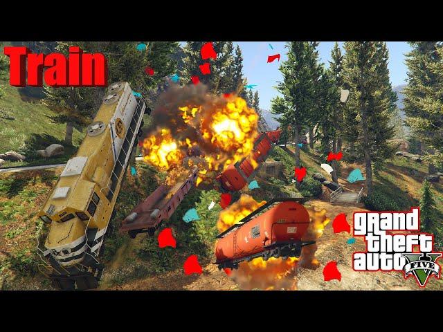 GTA V: Every Train Best Extreme Longer Crash and Fail and Derail and Explosion Compilation