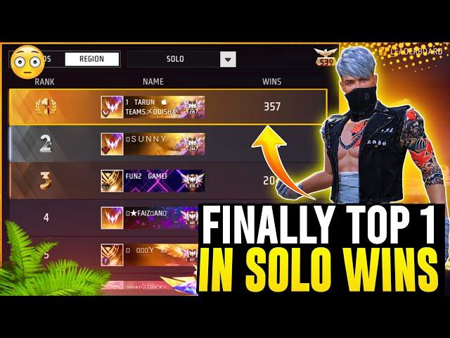 Finally Region Top 1 in Solo Wins  || Solo Rank Push Tips and tricks #freefire