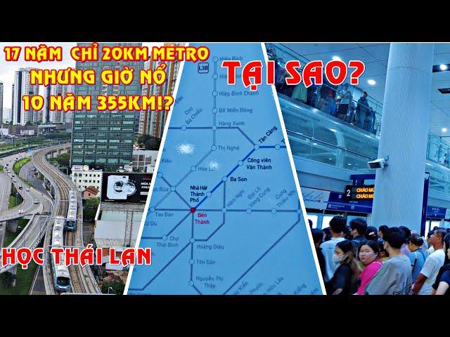 Điều gì dám "nổ" 10 năm tới làm được 355km, Metro số 1 mất 17 năm chỉ 20km?Học Thái Lan!!