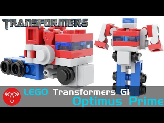 Lego Transformers MOC Micro G1 Optimus Prime V2 Instruction Mini Truck Mecha Tutorial