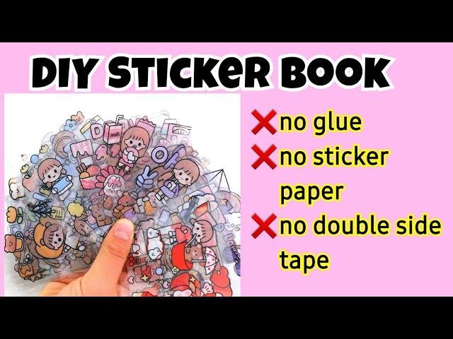 How to make stickers without glue/DIY Sticker book|Cute Sticker making without double side tape