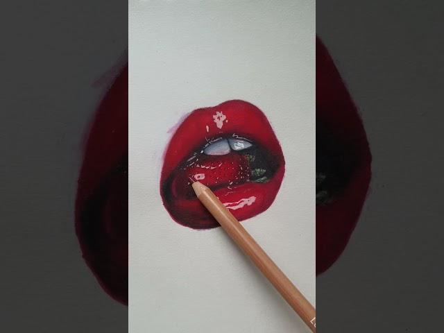 Drawing strawberry lips  || fionadrawer #shorts